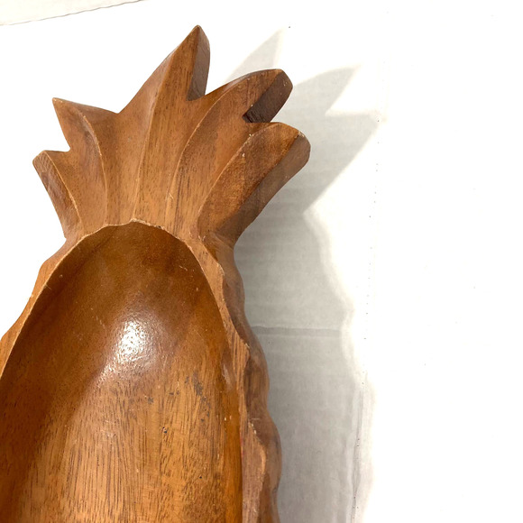 VINTAGE Monkey Pod Leaf Tray & Pineapple Bowl - Picture 5 of 10